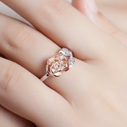 Two-tone Flower Bypass Ring