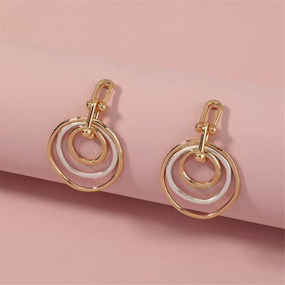 Two-tone Ripple Drop Earrings