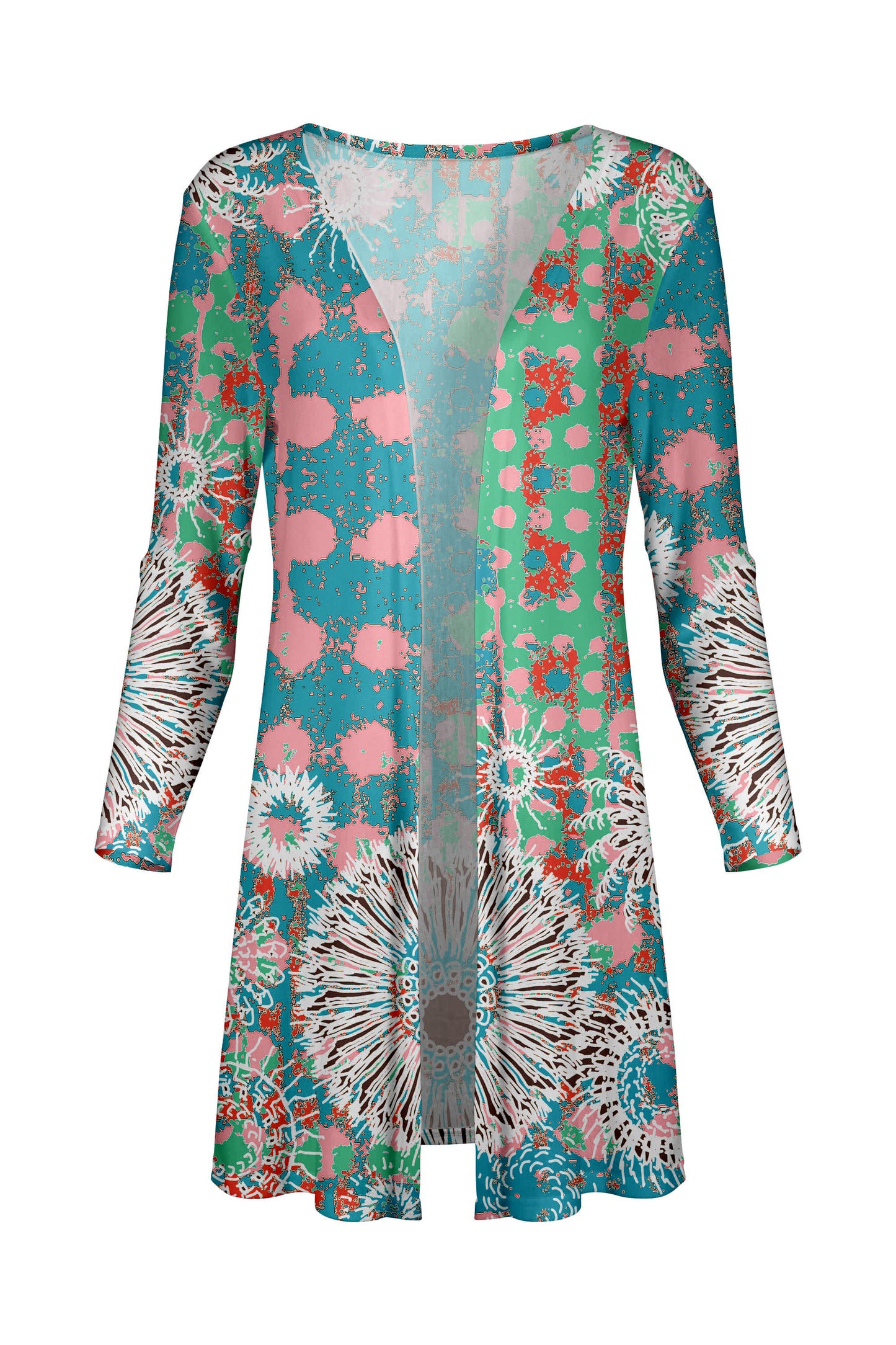 Teal Pink Floral Patchwork-