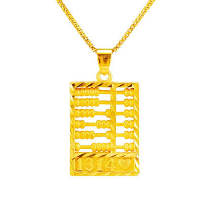 Goldtone Open Heart Abacus Pendant Necklace