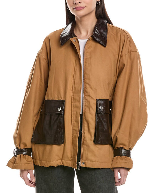 KHAKI/DARK BROWN-
