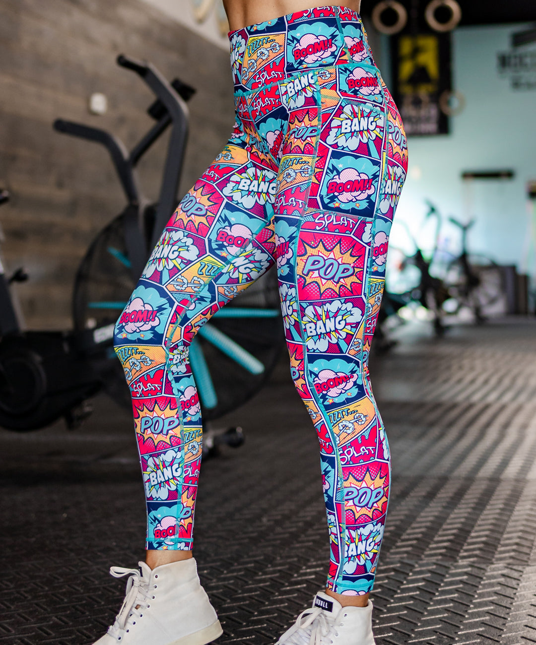 constantly varied gear Knockout Women's Capri Length Leggings, Squat Proof High-Waisted Leggings with Pockets, Patterned Leggings for Women by CVG, Large