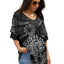 Black Grey Floral Print