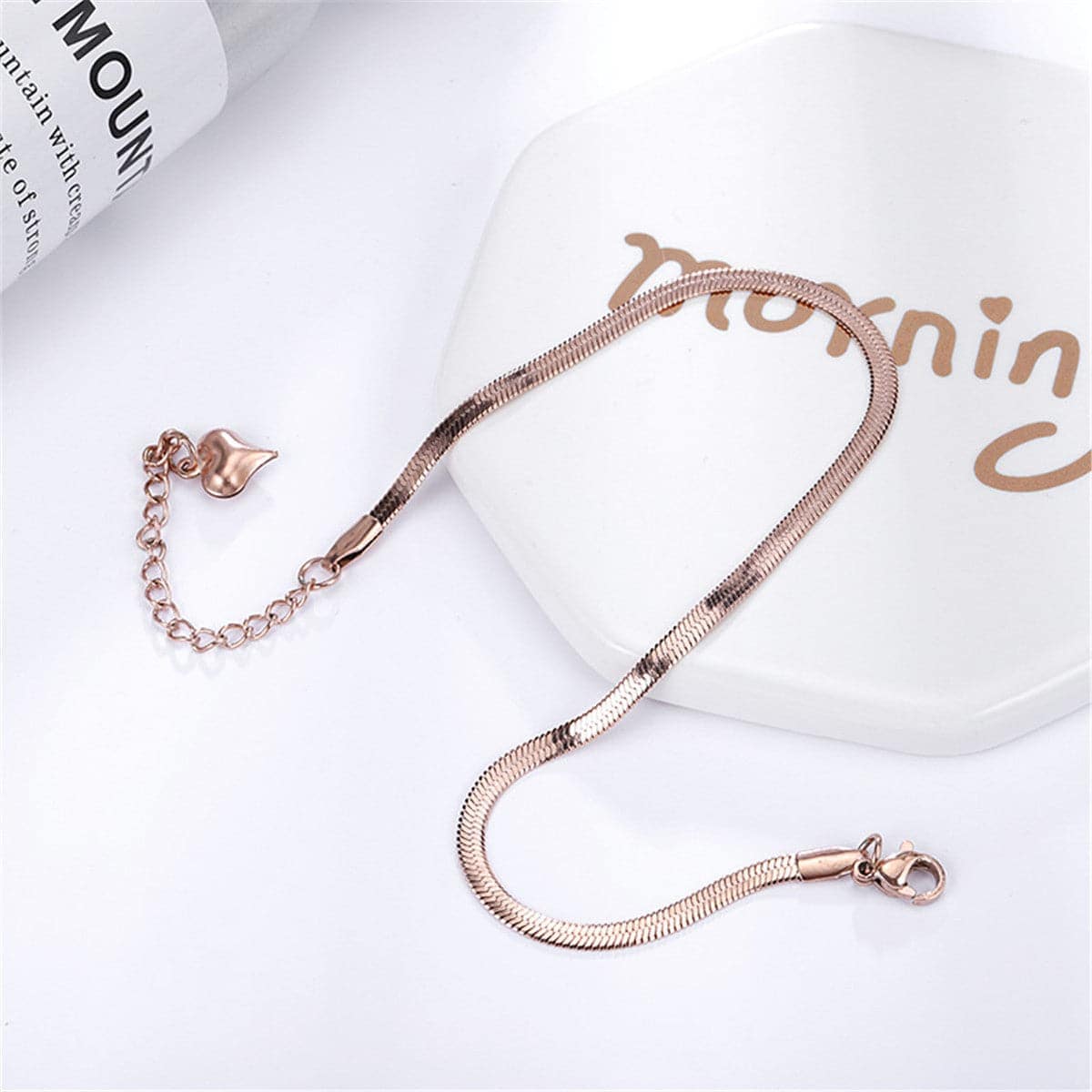 Rose Goldtone Snake Chain Anklet
