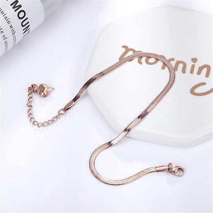 Rose Goldtone Snake Chain Anklet