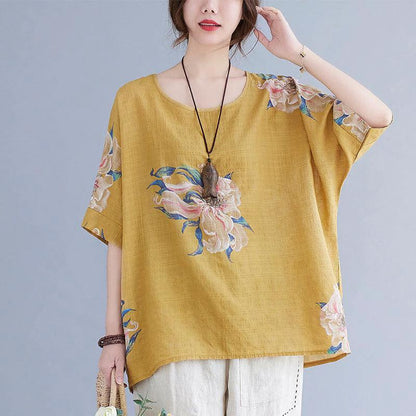 Korean Cotton Hemp Summer Half Sleeve Top - Effortlessly Stylish Comfort