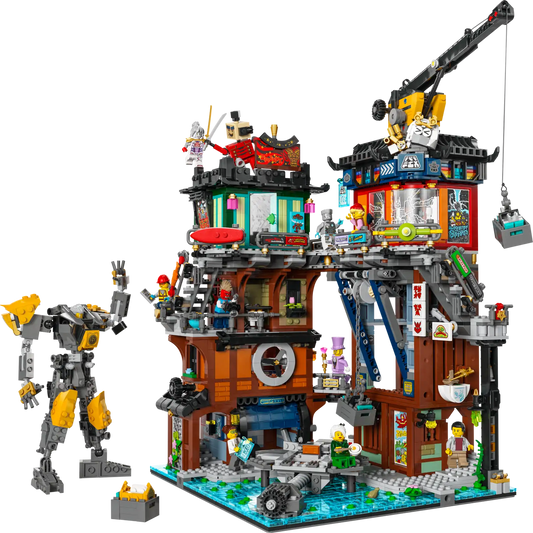 LEGO NINJAGO City Workshops Ninja Playset Building Kit with 10 Minifigures and a Mech Toy, Gift Idea for Boys and Girls Aged 14 Years Old and up Who Love Large Builds 71837
