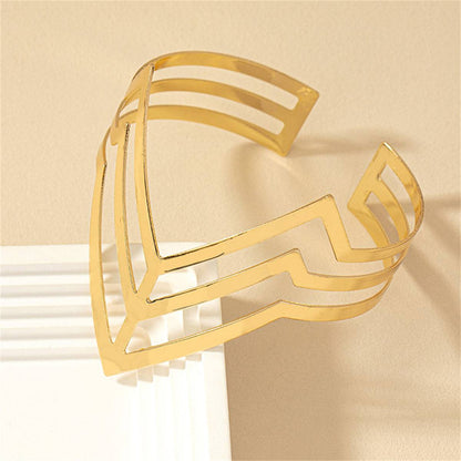 Goldtone Chevron Sheild Bypass Arm Cuff