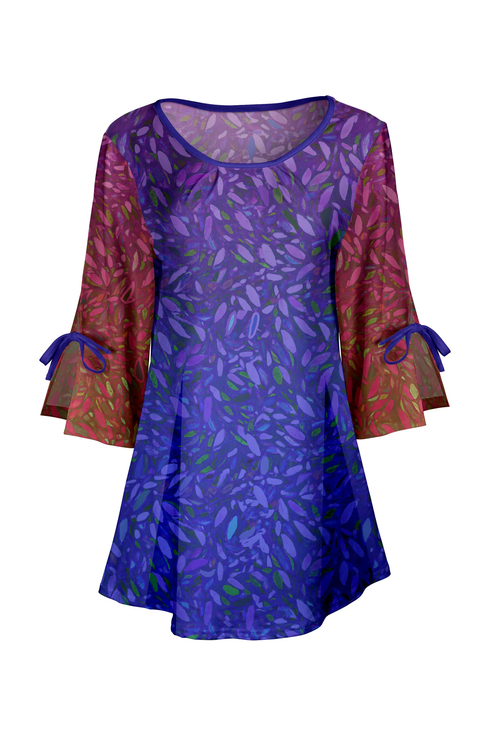 Purple & Blue Abstract Floral-