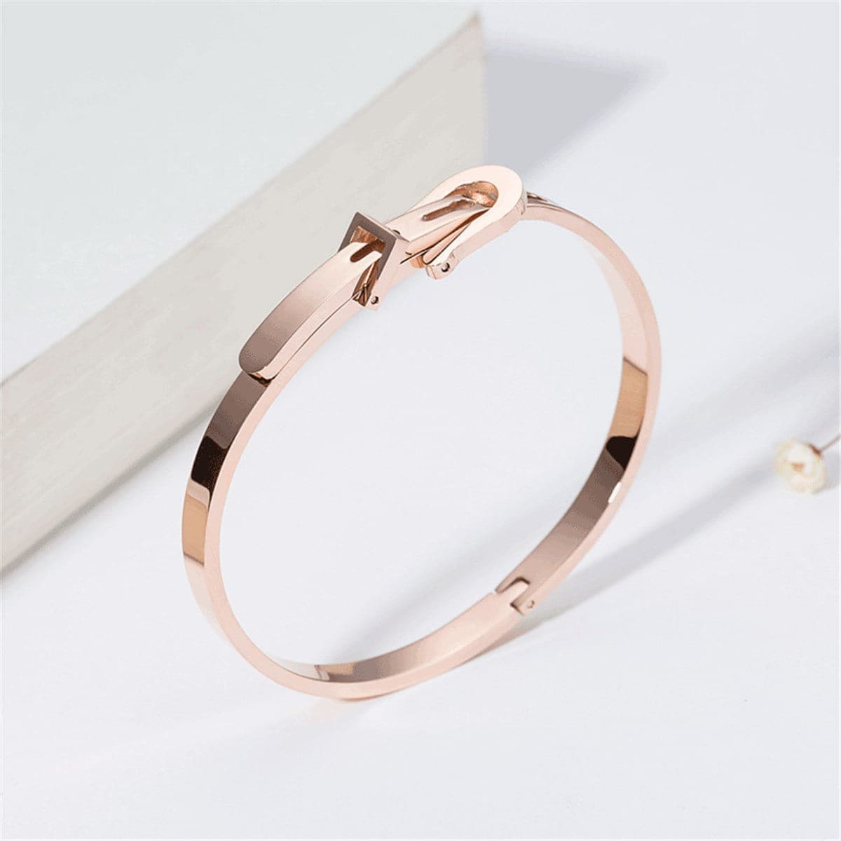 Rose Goldtone Belt Bangle