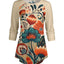 Beige & Orange Floral
