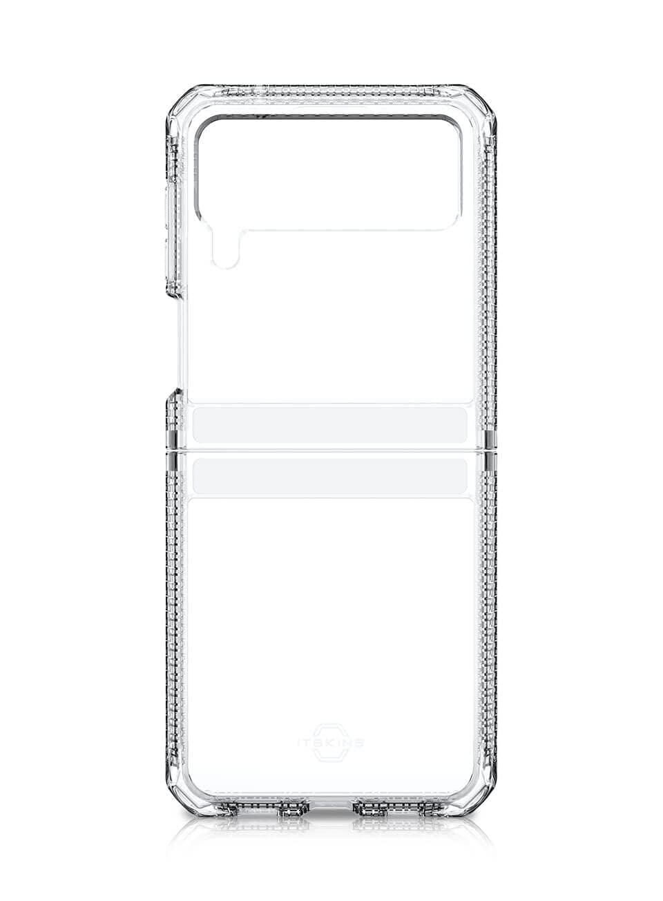 Itskins Hybrid Clear Protective Phone Case Compatible with Samsung Galaxy Z Flip3 5g, Slim Hybrid Case, Anti-Yellowing and Heavy Duty Shockproof Cover, Military Phone Case |Transparent