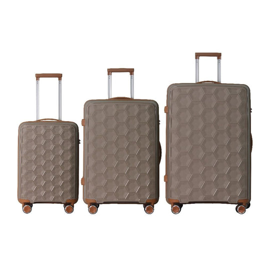 4 Supply 3-Piece Luggage Set Travel Lightweight Suitcases With Rolling Wheels, Tsa Lock & Moulded Corner, Carry On Luggages For Business, Trip, (20"/24"/28")