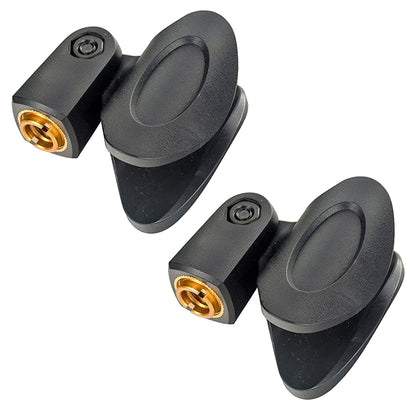 5 Core Microphone Clip Holder 2 Pieces with Screw Adapters 5/8 to 3/8 Inch - Black