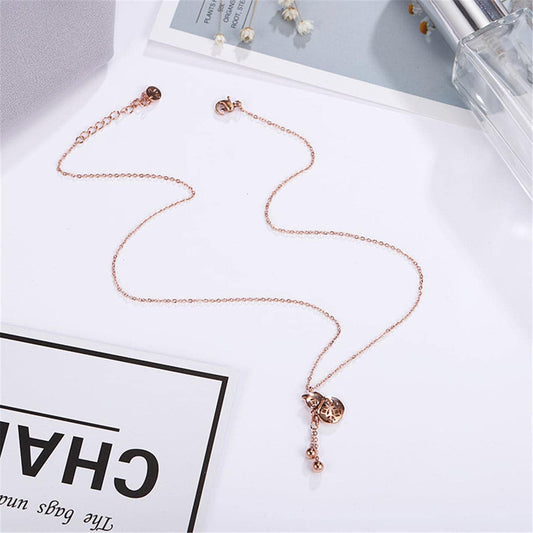 Rose Goldtone Gourd Pendant Necklace