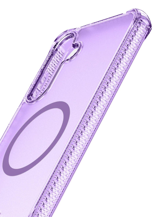 Itskins Hybrid R // Vapor Magnetic Matte Protective Phone Case for Galaxy S25, Compatible with Magsafe, Anti-Yellowing Cell Phone Cover, Military Grade Protective Bumper - Light Purple