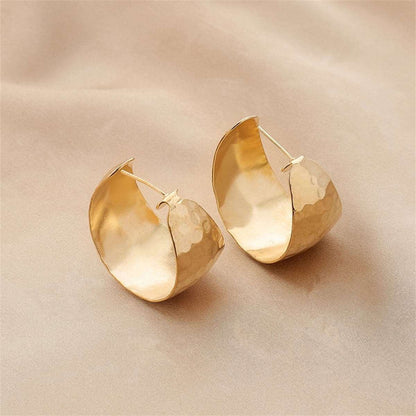 Goldtone Fish Scales C-Huggie Earrings