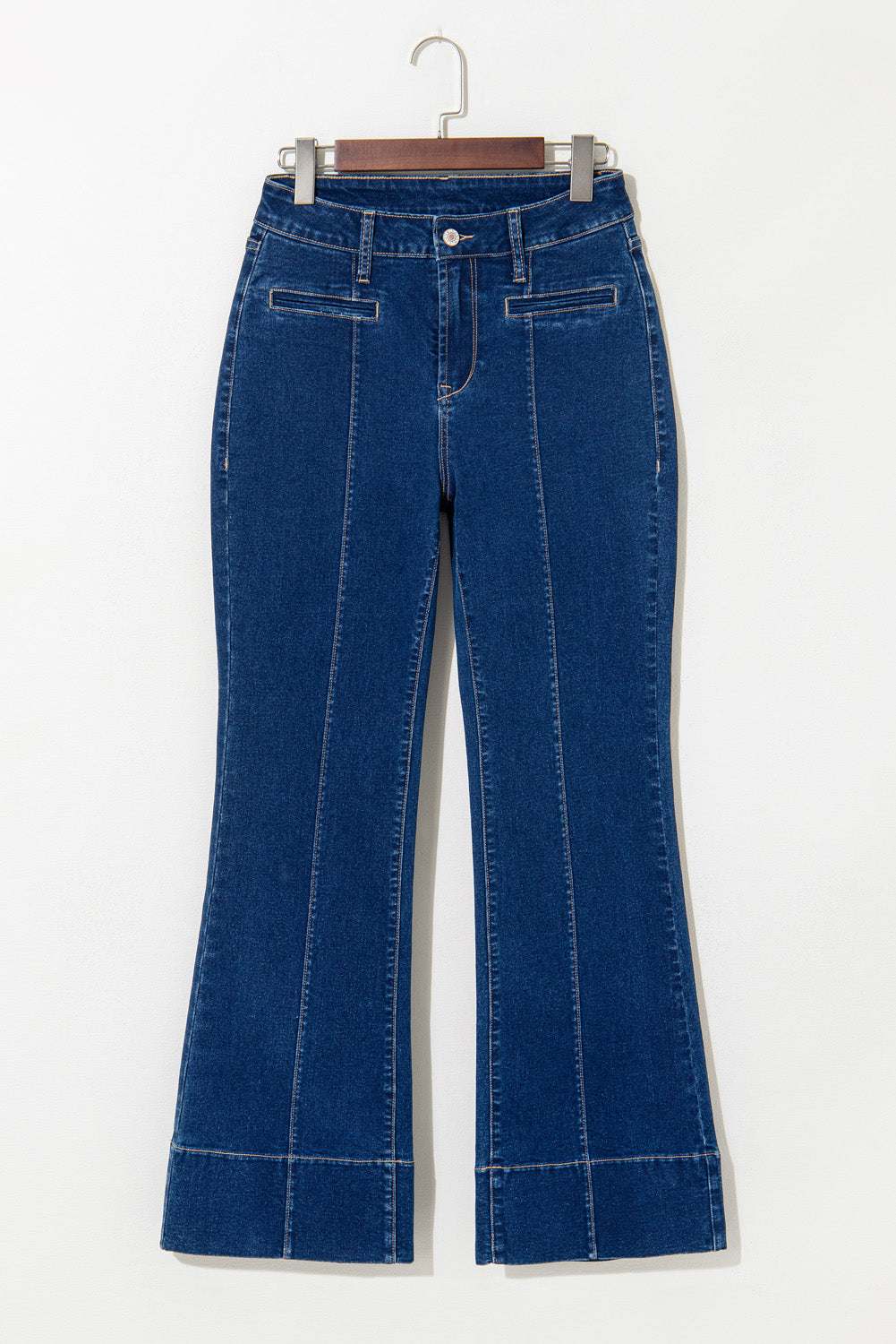 Threaded Pear Ayleen Center Seam Deep Wash Straight Jeans