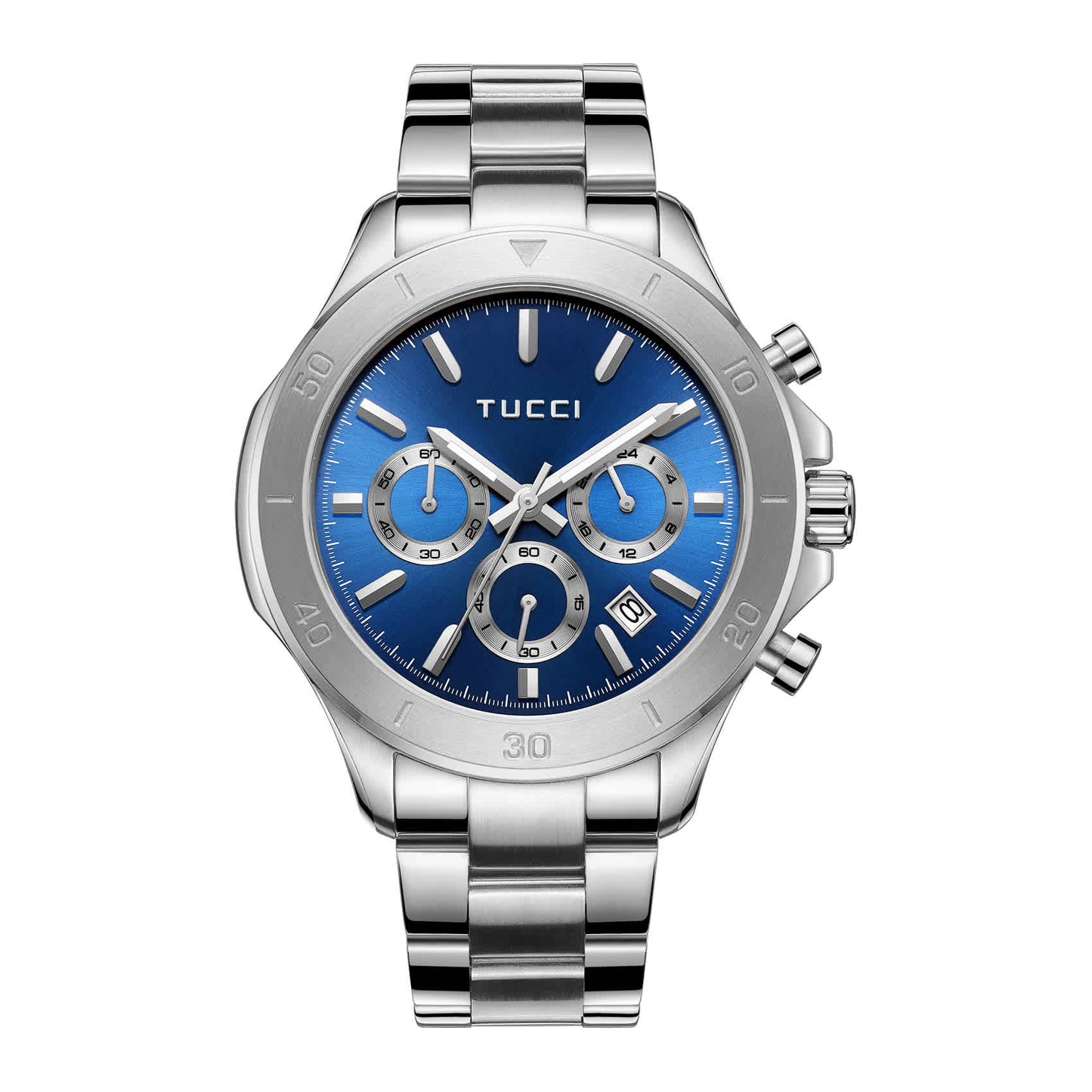 Silver Tone Blue-