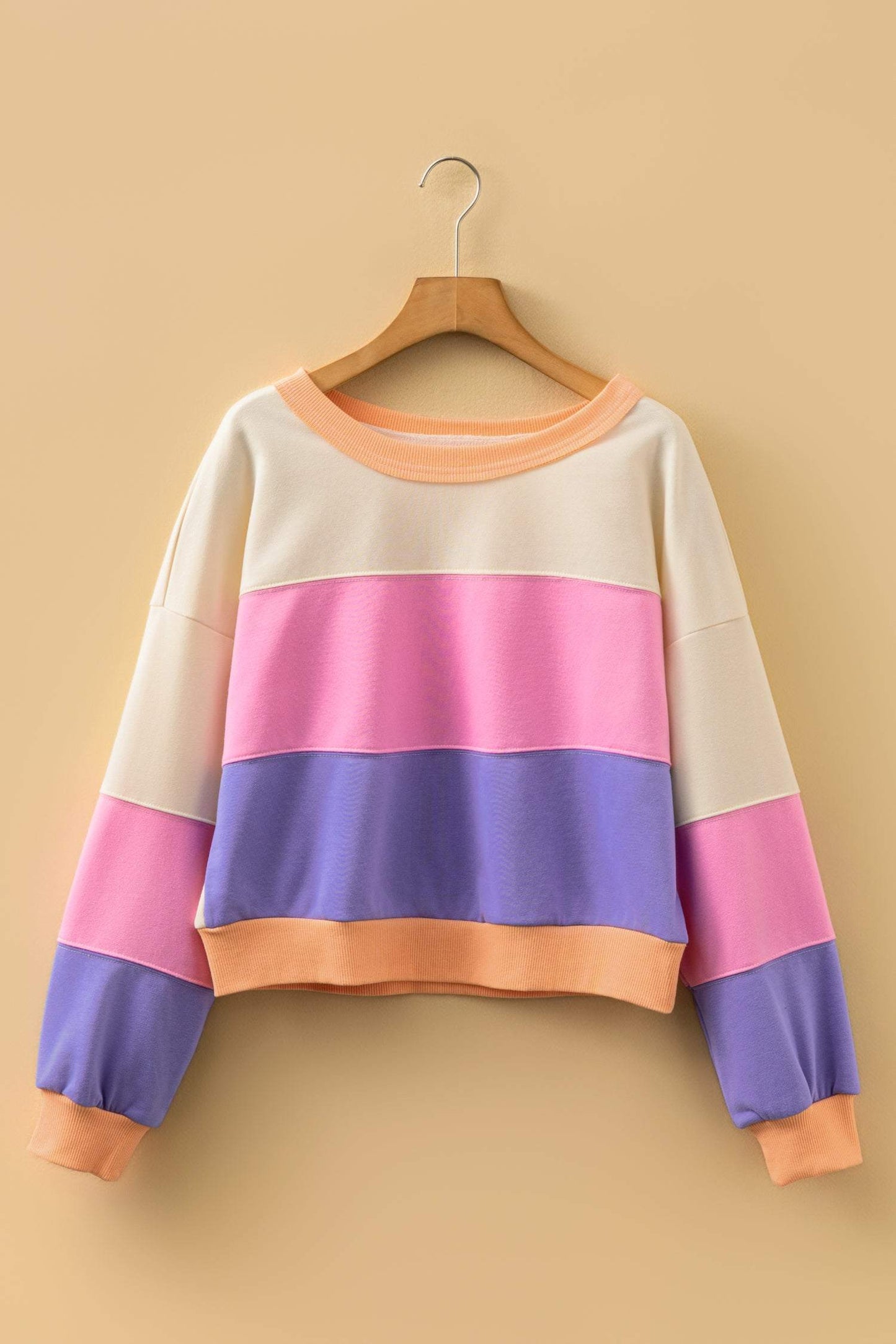 Emerie Drop Shoulder Cropped Sweatshirt - Multicolor / L - 12/14