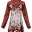 Rust and White Floral with Polka Dot
