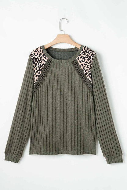 Threaded Pear Zelda Rib Textured Knit Top