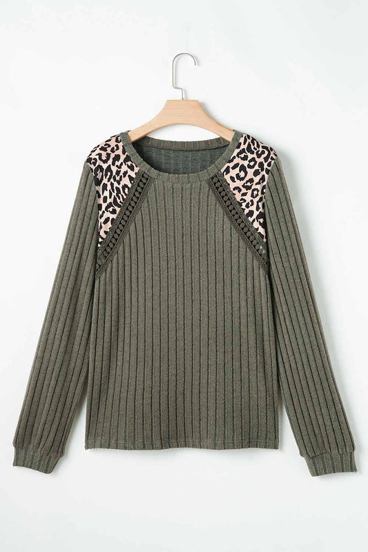Threaded Pear Zelda Rib Textured Knit Top