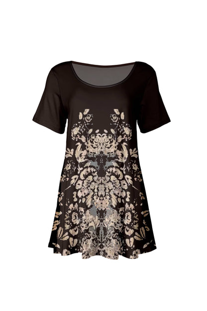 Brown & Cream Abstract Floral-