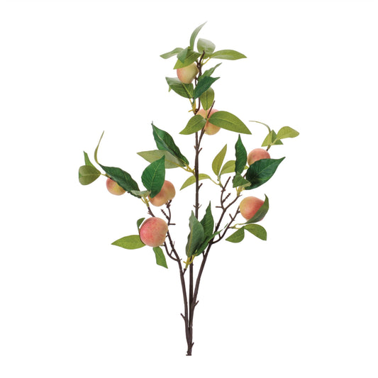 Melrose International Peach Fruit Foliage Branch (Set of 6)