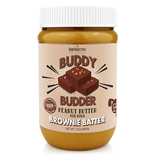 Buddy Budder Brownie Batter, 100% Natural Dog Peanut Butter, Dog Treat, Made in Usa (17oz)