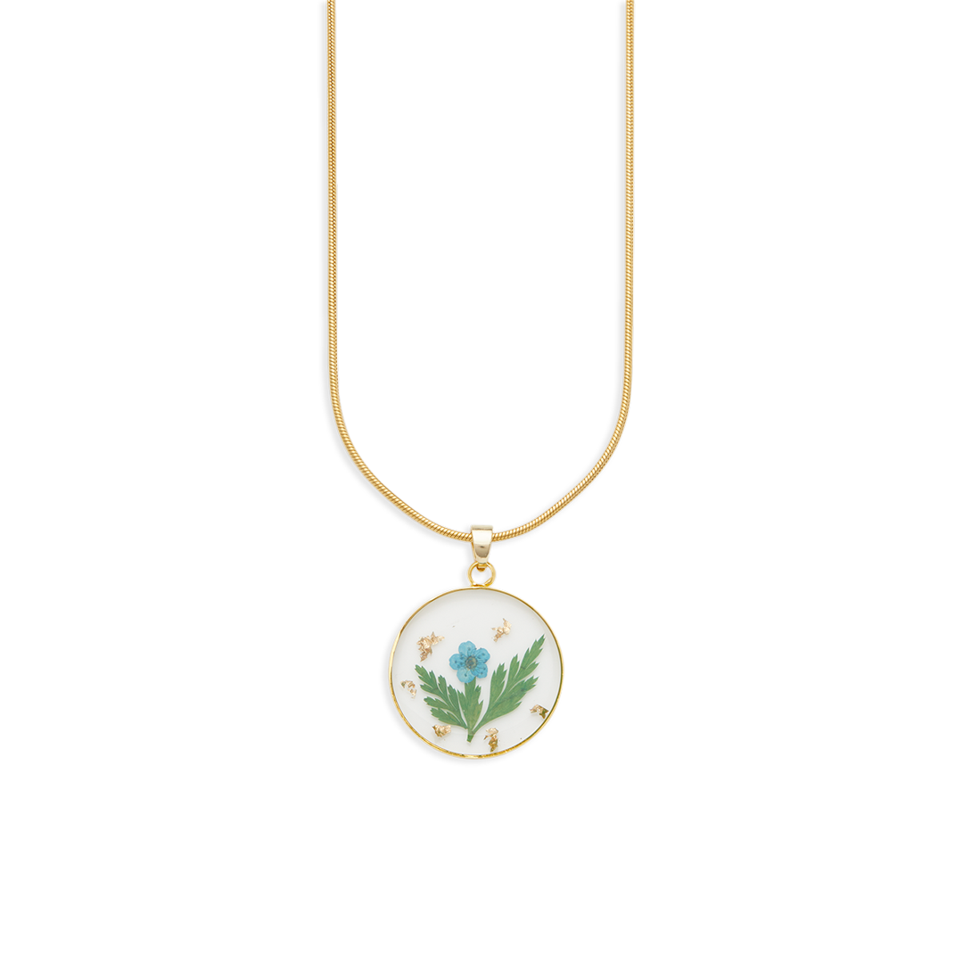 Mint & Lily Pressed Birth Flower Necklace
