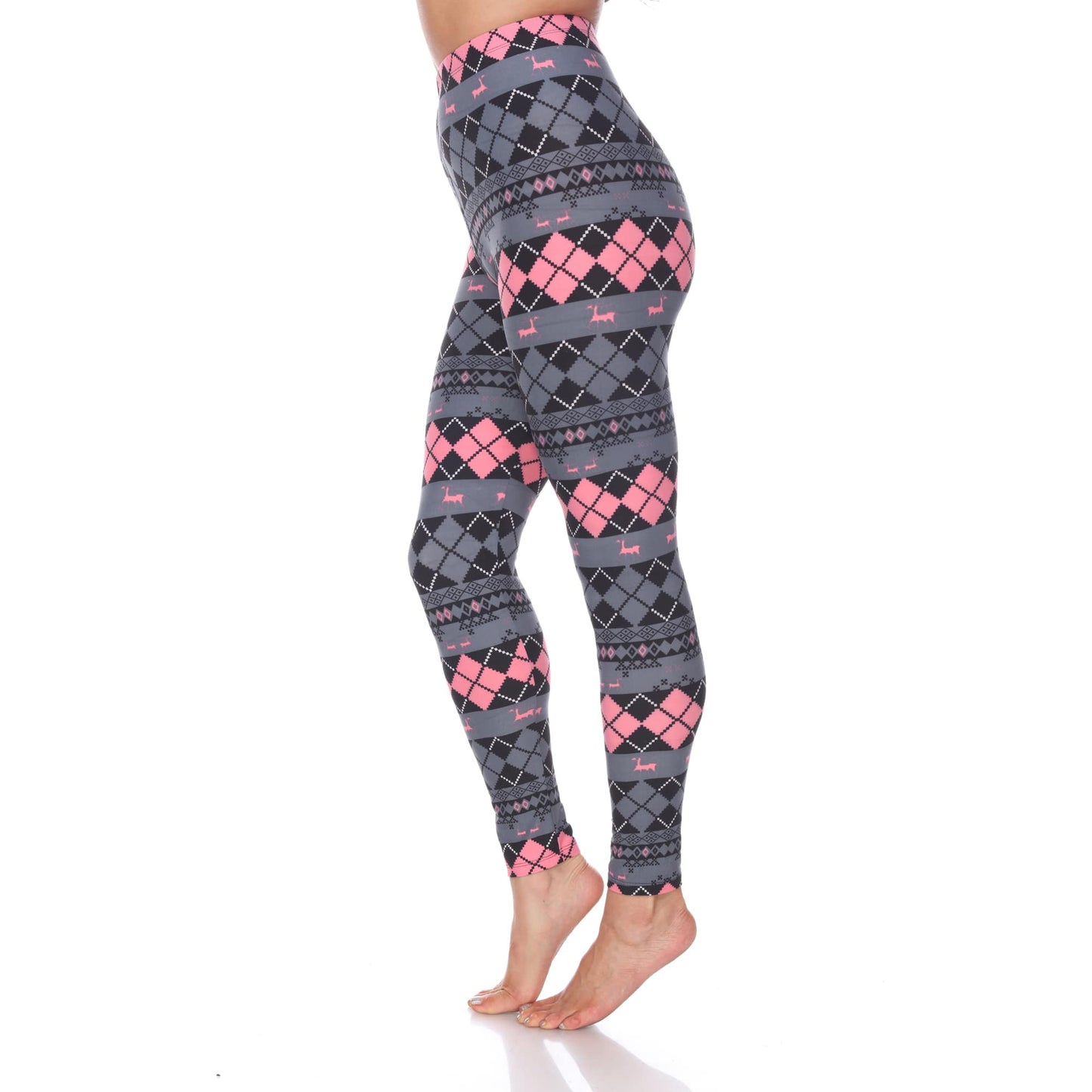 Grey Pink Argyle-