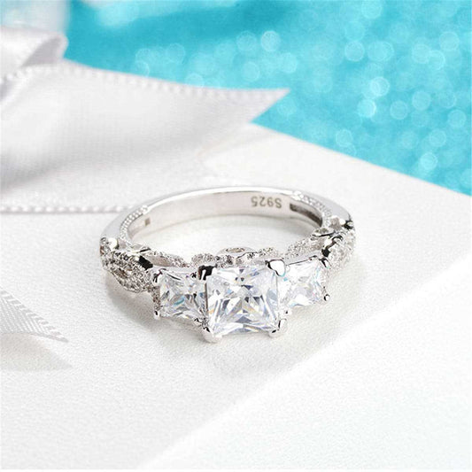 Crystal & Cubic Zirconia Princess-Cut Ring