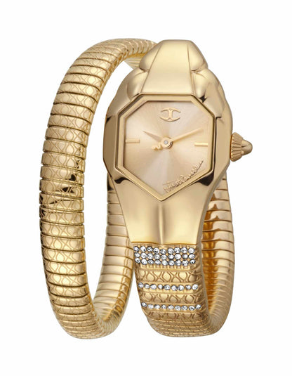Just Cavalli Women's Just Glam EVO 2 Champagne Dial Yellow Gold Bracelet Watch