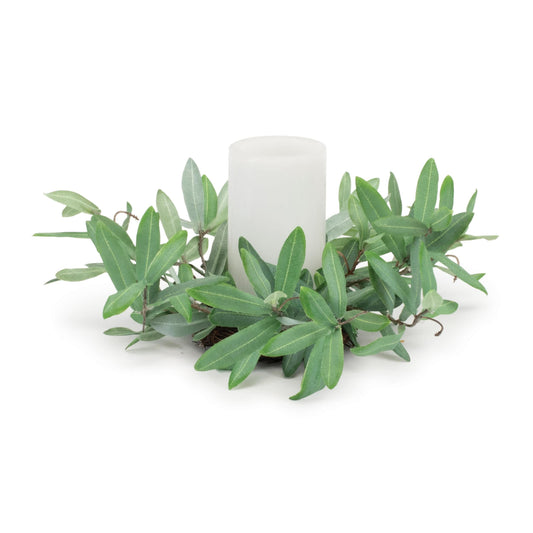 Melrose International Olive Leaf Candle Ring 12"D