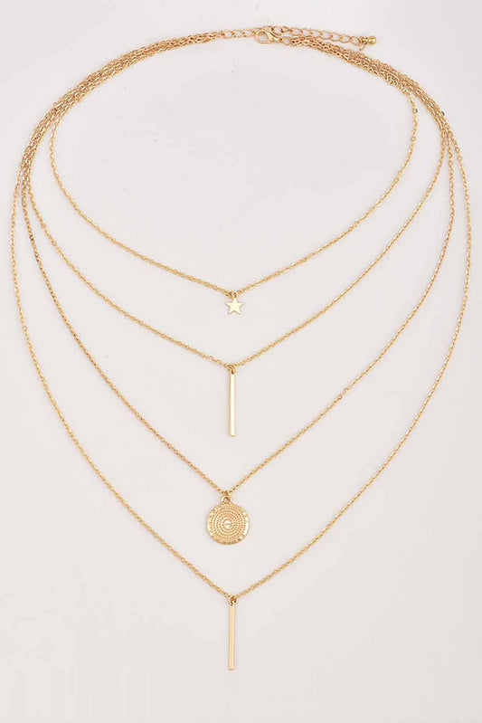 Threaded Pear Boho Multi-layered Pendant Necklace