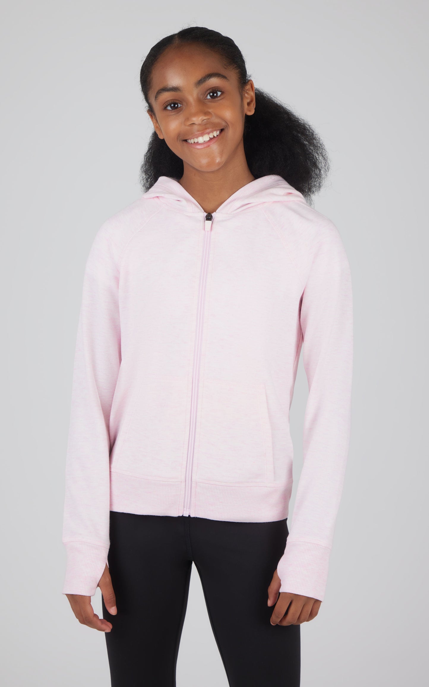 Girls Brushed Full Zip Hooded Jacket