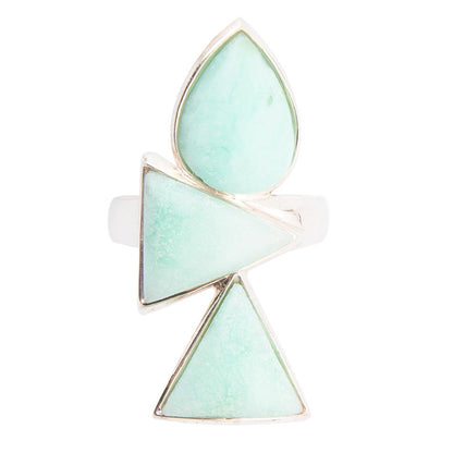 Lahana Green Chrysoprase and Sterling Silver Statement Ring