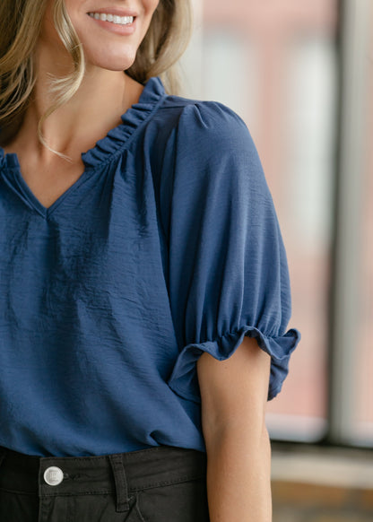 Laurel V-neck Short Sleeve Top