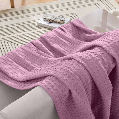 Elegant Comfort Cotton Waffle Blanket