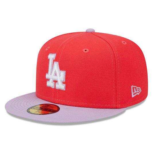 Men's New Era MLB La Dodgers 5950 Fitted 'Color Pack' - Red/Lavander