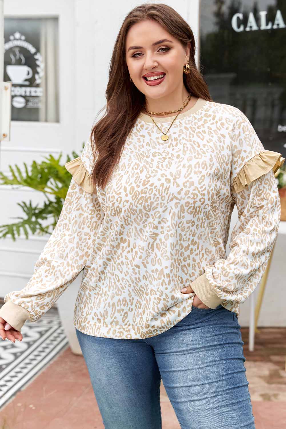 Elizabeth Ruffled Arm Sweatshirt