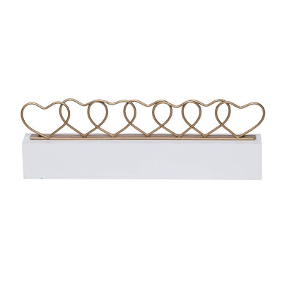 MDF and Metal Heart Card Holder White for Display and Entertaining