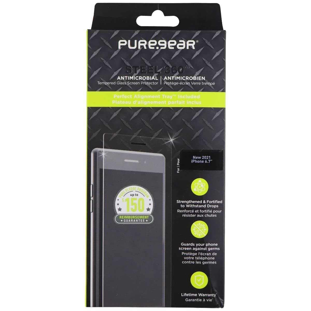 Puregear Steel 360 Tempered Glass Protector for Apple Iphone 13 Pro Max - Clear