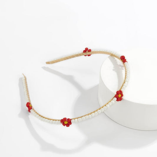 Red Howlite & Goldtone Mum Station Headband