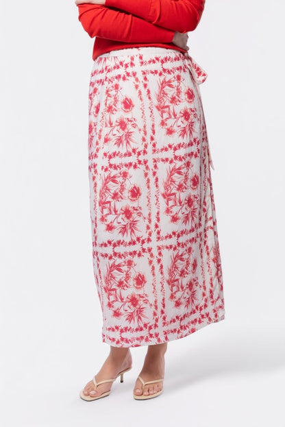 Leila Skirt (White Red)