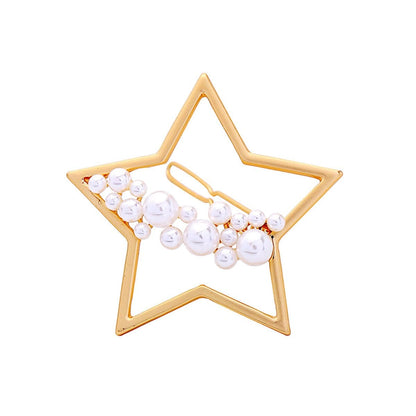 Pearl & Goldtone Star Hair Clip