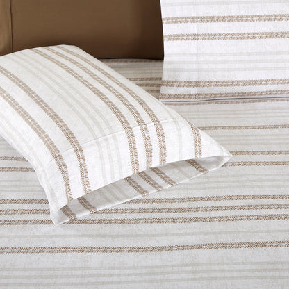 Elegant Comfort 6-Piece Floral and Stripe Pattern Sheet Set - Soft as a Hotel Premium Quality Bedding