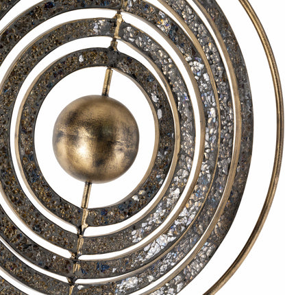 Linntown Antique Gold Circular Metal Sculpture - Clearance