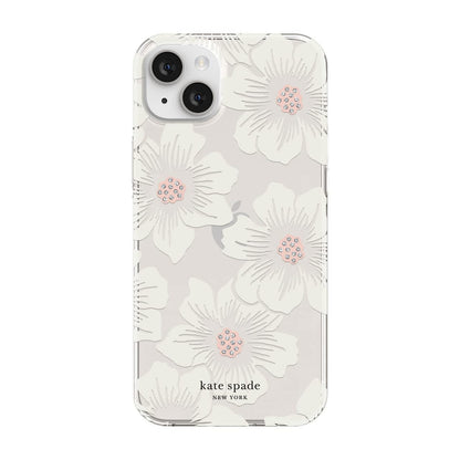 Kate Spade New York Protective Hardshell Case Compatible with Apple Iphone 14 Plus - Hollyhock Floral Clear